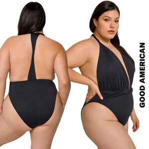 Good American NEW Waist‎ Cincher One-piece Swimsuit In Matte Black Plus Size 3X